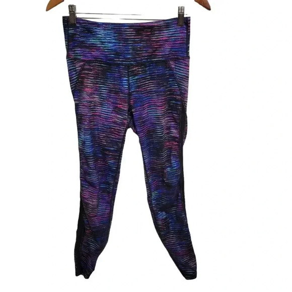 Athleta Multicolor Striped Leggings High Waisted Cropped Small - Picture 1 of 4